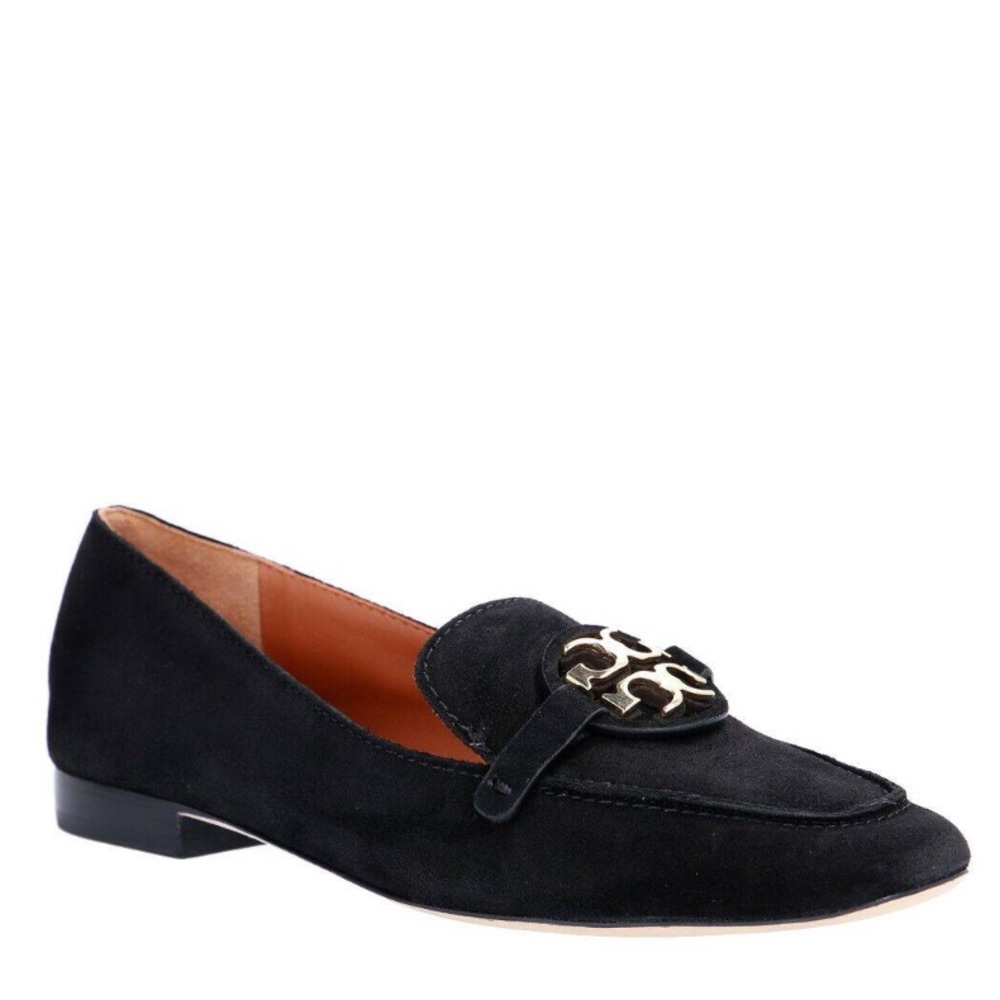 Tory Burch Black and Gold Flats with Sleek Design